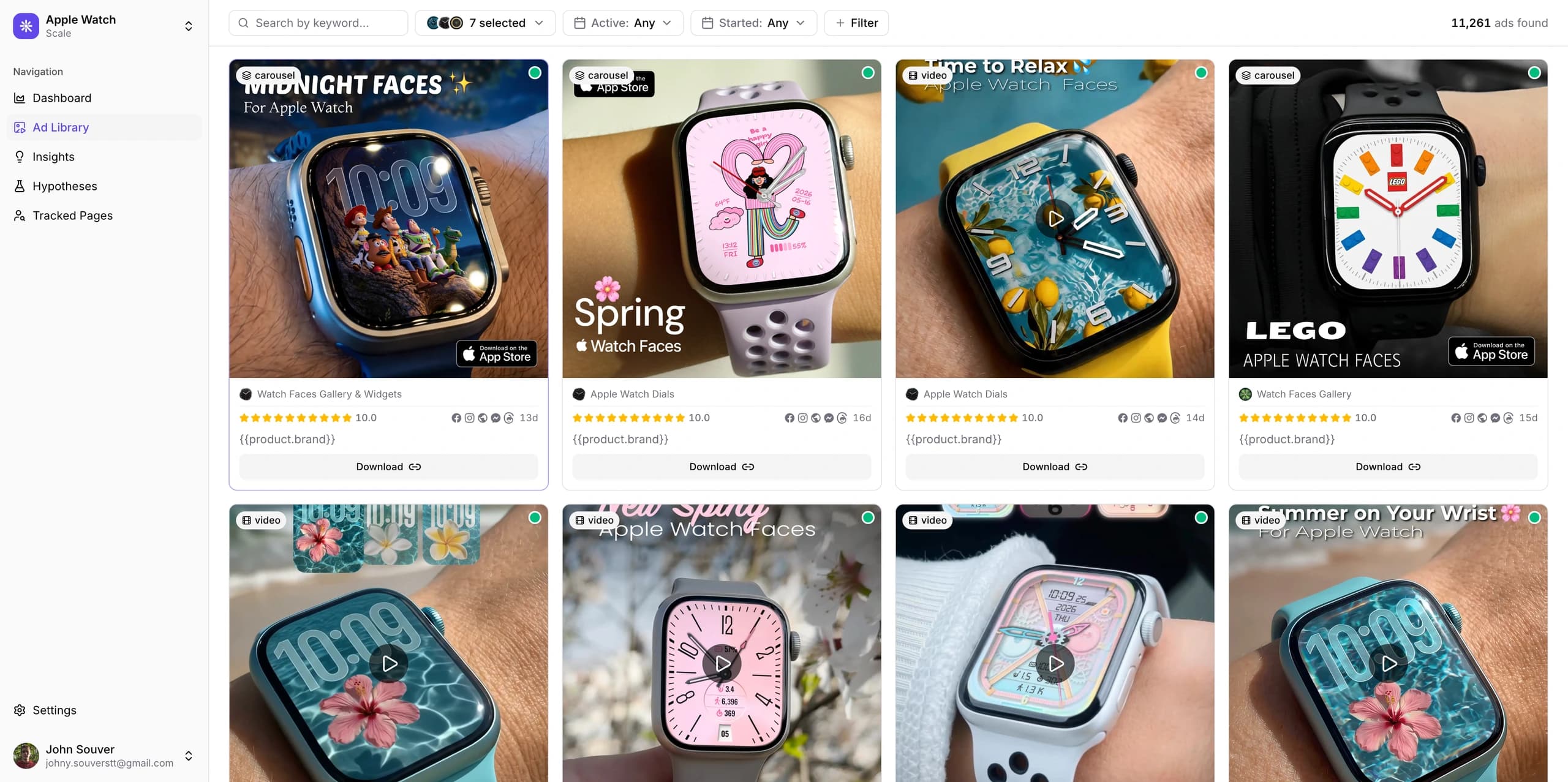 Polyads Ad Library – every competitor ad pulled in, scored, and searchable